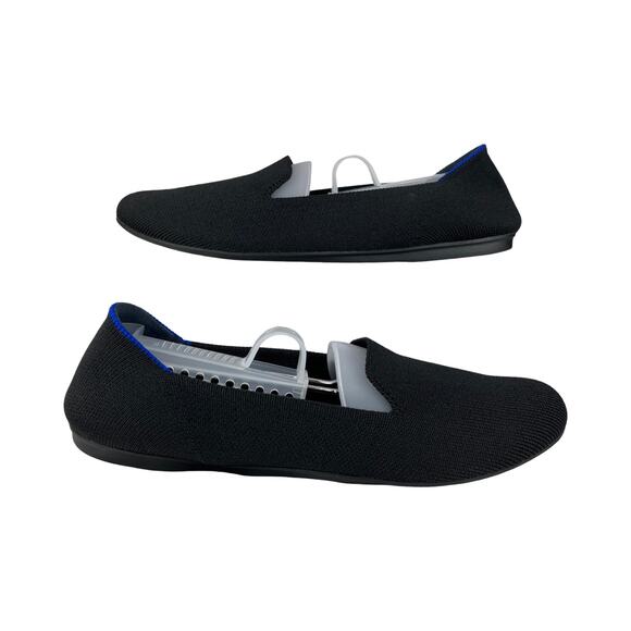 Rothy’s The Loafer Women’s 9 Black Knit Flats Blue Trim Sustainable Shoes - Picture 9 of 9